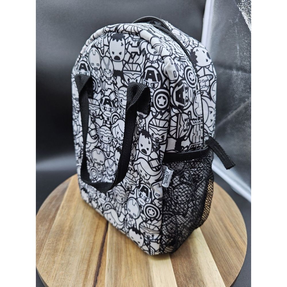 Yoobi X Marvel Avengers Black White Superheroes‎ Insulated Lunch Bag